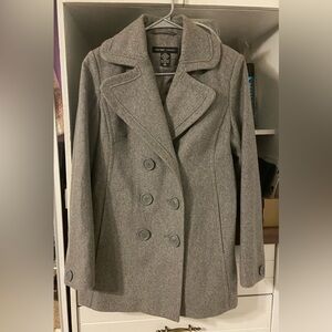 New York and Company gray wool double breasted coat size 4